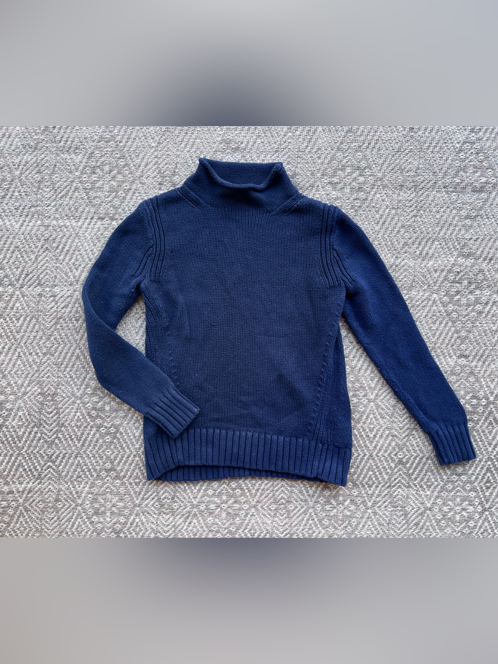 J.Crew Oarsman Sweater S Navy Turtleneck Ribbed Knit 90s Heritage